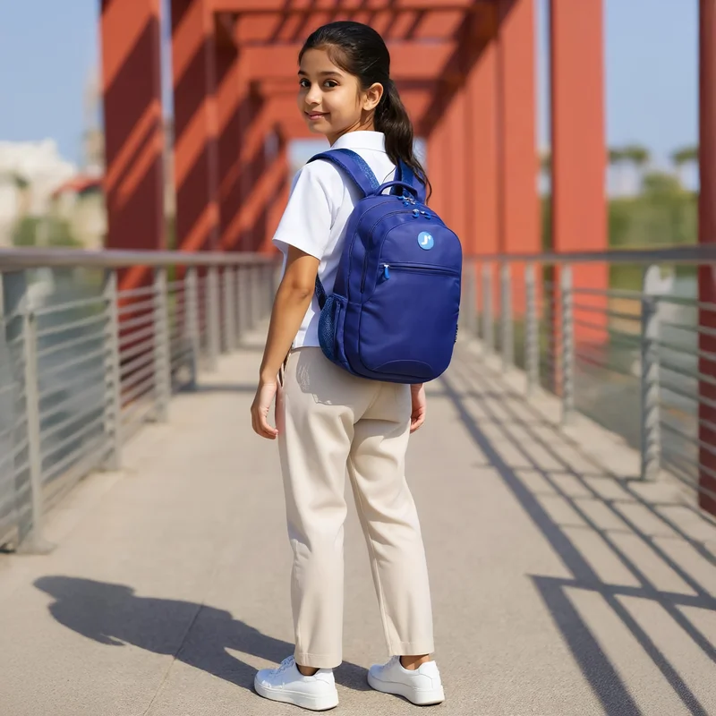 Us Polo Assn  شنطة ظهر سادة وحمّالات قابلة للتعديل وسحاب إغلاق 18 بوصة من جي وورلد - 27x38x13 سم